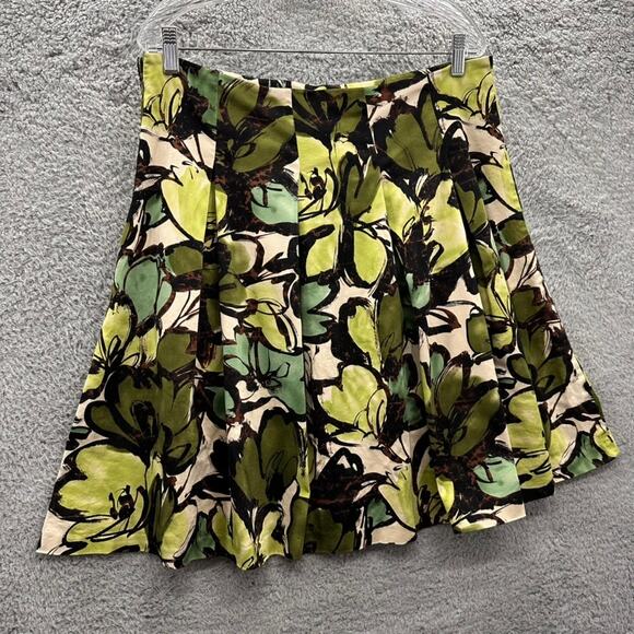 Sunny Leigh Size‎ 14 Skirt Green Floral Side Zip - Picture 3 of 8